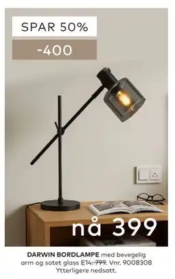 Skeidar DARWIN BORDLAMPE tilbud