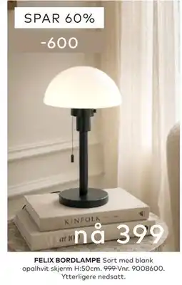 Skeidar FELIX BORDLAMPE tilbud