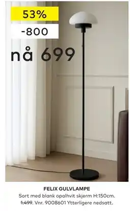Skeidar FELIX GULVLAMPE tilbud