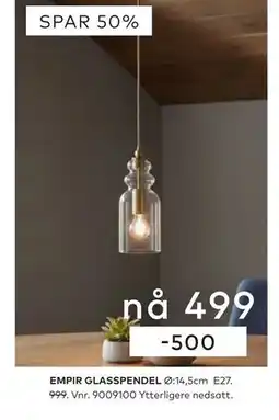 Skeidar EMPIR GLASSPENDEL tilbud