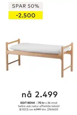 Skeidar EDIT BENK tilbud