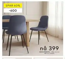 Skeidar ANCIA SPISESTOL tilbud