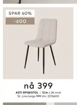 Skeidar ASTI SPISESTOL tilbud