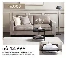 Skeidar BRISTOL SOVESOFA tilbud