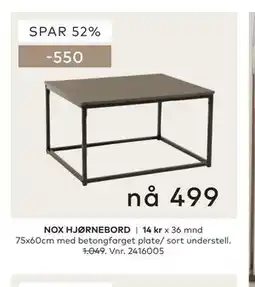Skeidar NOX HJØRNEBORD tilbud