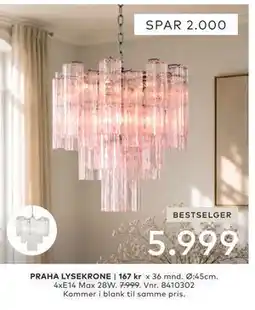 Skeidar PRAHA LYSEKRONE tilbud