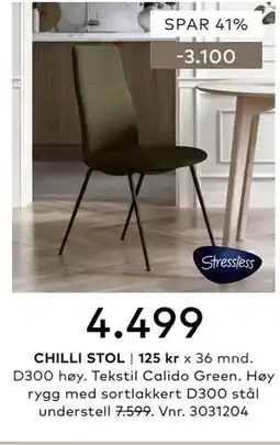 Skeidar CHILLI STOL tilbud
