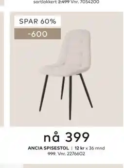 Skeidar ANCIA SPISESTOL tilbud