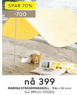 Skeidar MARINA STRANDPARASOLL tilbud