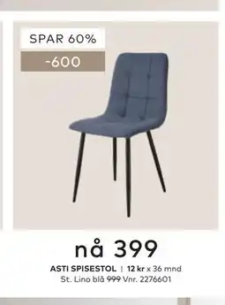 Skeidar ASTI SPISESTOL tilbud