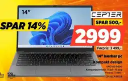 POWER Cepter 14" bærbar pc Kompakt design tilbud