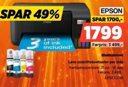POWER Epson Blekkskriver Lave utskriftskostnader per side tilbud