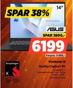 POWER Asus Vivobook 14 Kraftig Copilot+ PC tilbud