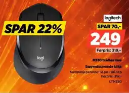 POWER Logitech M330 trádios mus Støyreduserende klikk tilbud