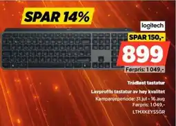 POWER Logitech Trådløst tastatur Lavprofils tastatur av høy kvalitet tilbud
