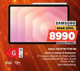 POWER Samsung Galaxy Tab S11 Wi-Fi 128 GB Drevet av Galaxy Al-funksjoner tilbud