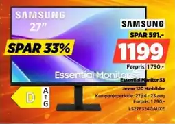 POWER Samsung Essential Monitor S3 Jevne 120 Hz-bilder tilbud