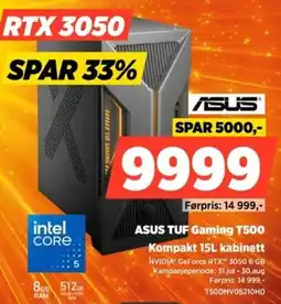 POWER ASUS TUF Gaming T500 Kompakt 15L kabinett tilbud