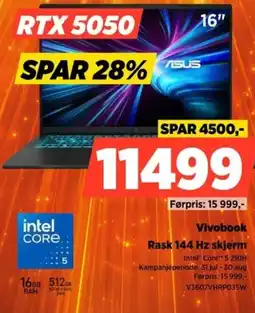 POWER Vivobook Rask 144 Hz skjerm tilbud