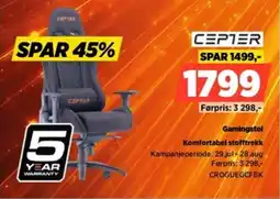 POWER Cepter Gamingstol Komfortabel stofftrekk tilbud