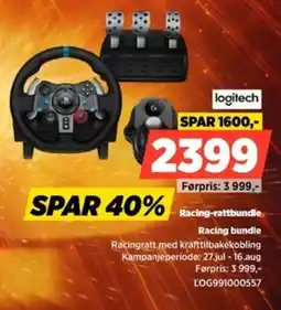POWER Logitech Racing-rattbundle Racing bundle tilbud