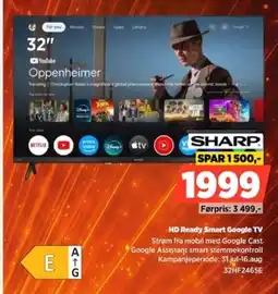 POWER Sharp HD Ready Smart Google TV tilbud