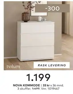 Skeidar NOVA KOMMODE tilbud