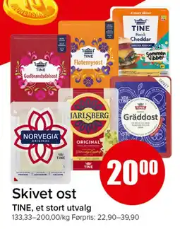Spar TINE Skivet ost tilbud
