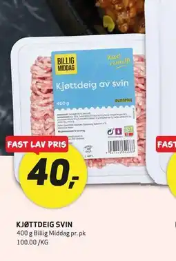 Bunnpris Kjøttdeig svin tilbud