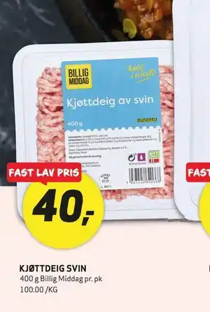 Bunnpris Kjøttdeig svin tilbud