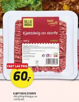 Bunnpris Kjøttdeig storfe tilbud