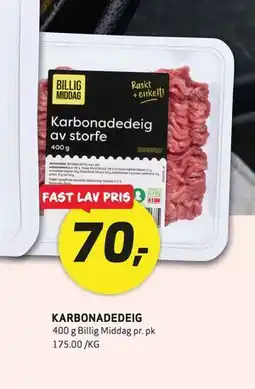 Bunnpris Karbonadedeig tilbud