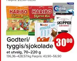 Spar Godteri/tyggis/sjokolade tilbud