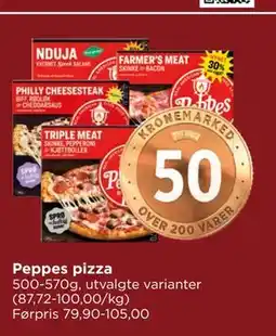 Meny Peppes pizza tilbud
