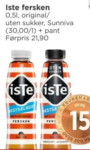Meny Iste fersken tilbud