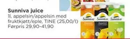 Meny Sunniva juice tilbud