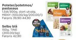Meny Poteter/potetmos/ pastasaus tilbud