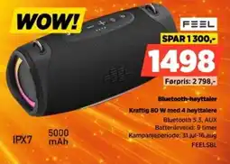 POWER Feel Bluetooth-høyttaler Kraftig 80 W med 4 høyttalere tilbud