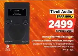 POWER Tivoli Audio Bærbar DAB+/FM-radio med BT 12+ timers batteritid for musikk hele dagen tilbud