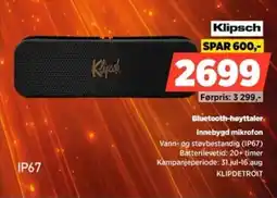 POWER Klipsch Bluetooth-høyttaler Innebygd mikrofon tilbud