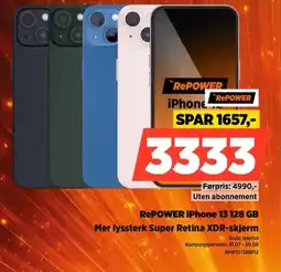 POWER REPOWER iPhone 13 128 GB Mer lyssterk Super Retina XDR-skjerm tilbud