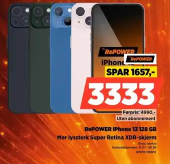 REPOWER iPhone 13 128 GB Mer lyssterk Super Retina XDR-skjerm