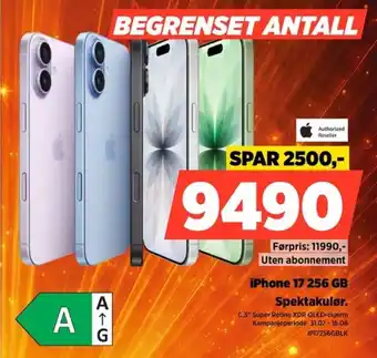 IPhone 17 256 GB Spektakulør.