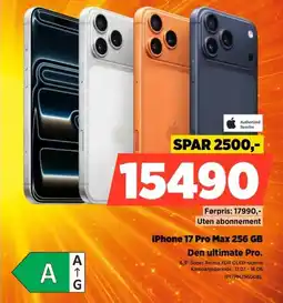 POWER iPhone 17 Pro Max 256 GB Den ultimate Pro. tilbud