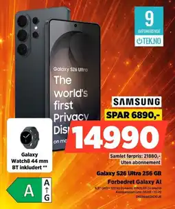POWER Samsung Galaxy S26 Ultra 256 GB Forbedret Galaxy Al tilbud