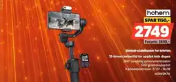 POWER Hohem Gimbal-stabilisator for telefon 12-timers batteritid for opptak hele dagen tilbud