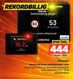 POWER Safedrive GPS-system Advarer mot farene ved blokkeringer i veien tilbud