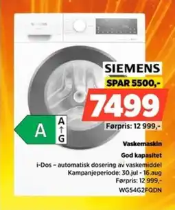 POWER Siemens Vaskemaskin God kapasitet tilbud