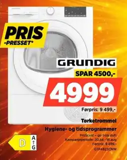 POWER Grundig Tørketrommel Hygiene- og tidsprogrammer tilbud
