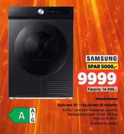 POWER Samsung Torketrommel Rask tork 35-1 kg på bare 35 minutter tilbud